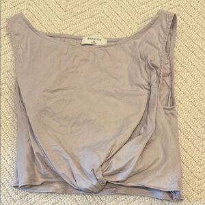 Babaton Light Purple Tie Front Crop Tank Top